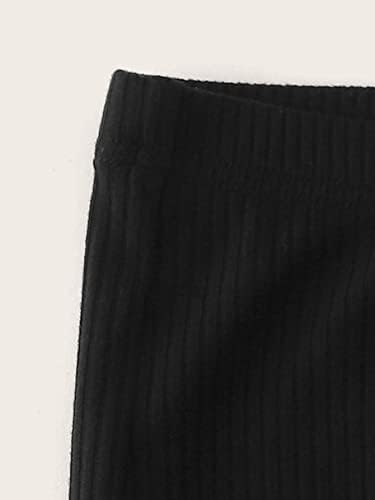 Дамски къси панталони BOLKA с възел на талията, Асиметрично подолом, Шорти от ребристого плетиво, Дамски шорти (Цвят: Черен, Размер: Малък)