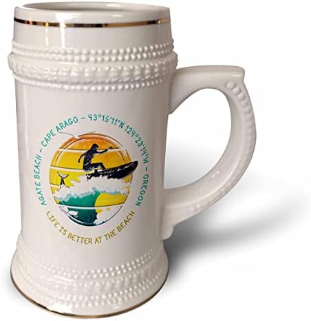 3. Американски плажове - Ахат Бийч, Кейп Араго, Орегон през лятото. - чаша за стейна на 22 унция (stn-375524-1)