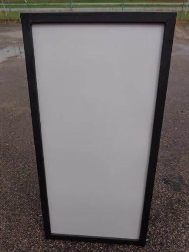 Тротуарный Знак Двустранен Бяла Дъска за сухо Изтриване Дървената Рамка Черен 48 X 24