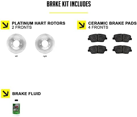 Комплект предните спирачки и ротори Hart Brakes |размерът на Предните спирачни накладки | Спирачни ротори и подложки | Керамични спирачни накладки и Ротори - RBB1.31043.02