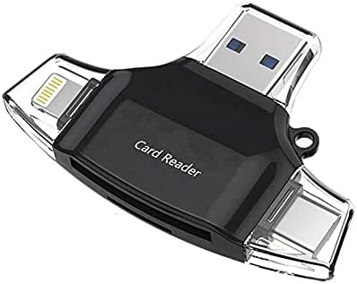 Смарт притурка на BoxWave, който е съвместим с Micromax X412 (смарт притурка от BoxWave) - Устройство за четене на SD карти AllReader, четец за карти microSD, SD, Compact USB за Micromax X412 - Черно jet black