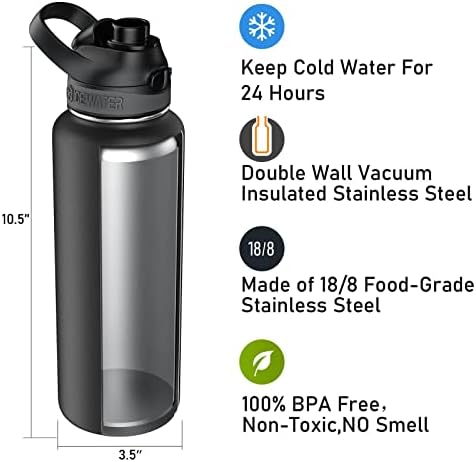 Вода С ЛЕД - 40 грама, Кутията с автоматичен накрайник + Капак с широко гърло, Бутилка за вода от неръждаема стомана, Не съдържа BPA, Вакуумни, с двойни стени, Запирающая?