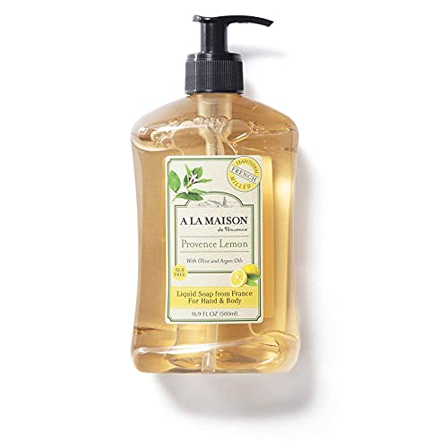 Течен сапун за ръце A LA MAISON de Provence Lemon - Естествен Овлажняващ сапун е Тройно Френски мелене (3 опаковки, бутилка 16,9