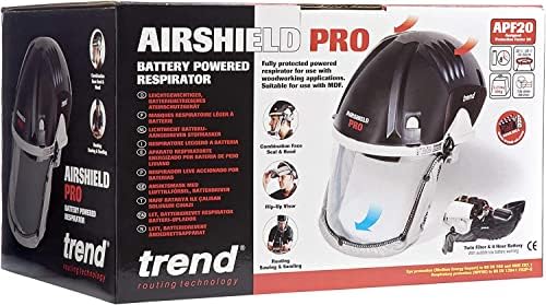 Trend Airshield Pro Пълен Лицето на екрана, Защита От прах, Работи на Батерии, Маска за циркулация на въздуха за Дървообработване,
