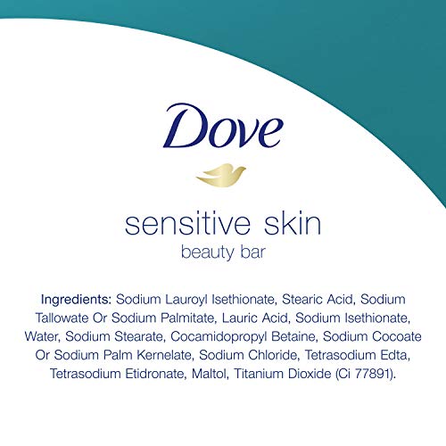 Козметичен шоколад на Dove, за по-мека кожа Чувствителната Кожа е По-Хидратиращ от Сапун 3,75 унция 4 Барове