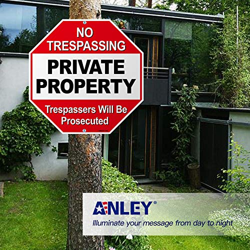 Алуминиев предупредителен знак частна собственост Anley, нарушителите ще бъдат привлечени към отговорност - Предупреждение служба за