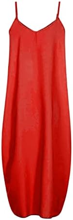 Жена Макси рокля Bidobibo, по-Големи Размери, Дамски Макси Рокли Без Ръкави, Однотонное Ежедневното Дълго Макси-дрехи за Жени