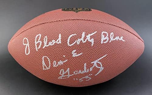 Денис Гаубатц ПОДПИСА на Уилсън Футбол NFL LSU Balt Colts 53 PSA/ С АВТОГРАФ на ДНК - Футболни топки с автографи