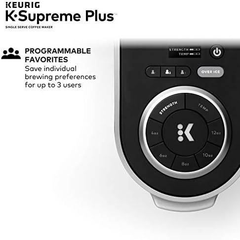 Tea Keurig K-Supreme Plus, Единична tea K-Cup Pod, С технологията Multipream, подвижен резервоар на 78 грама и програмируеми настройки, Неръждаема стомана