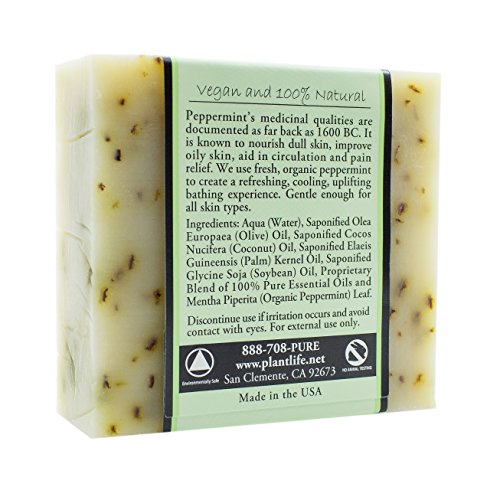 Сапун с мента мента Plantlife в 6 опаковки - Овлажняващ и успокояващ сапун за вашата кожа, Изработено е ръчно с използването на растителни