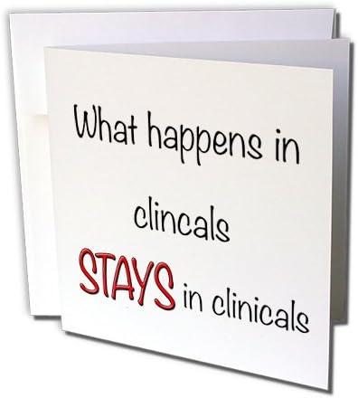 Какво се случва в клиники, Червен поздравителна картичка, 6 x 6 инча, единичен (gc_108351_5)
