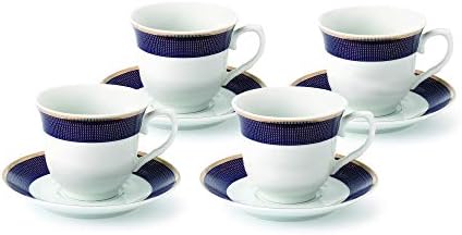 Lorren Home Trends Полунощ на 4 Чаши и чинии от Един размер, Сини