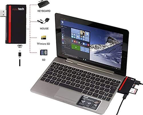 Navitech 2 в 1 Лаптоп /Таблет USB 3.0/2.0 на Адаптер-hub /Вход Micro USB устройство за четене на карти SD/Micro SD слот, Съвместим с лаптоп Dell XPS 17