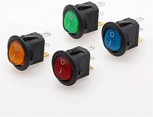 AGOUNOD Кулисный ключ 1бр 20 мм KCD1 led ключ 20A 12V захранване от Автомобила Бутон за включване/изключване на светлината 3pin през Цялата кулисный switch (Цвят: зелен, размер: 12V)