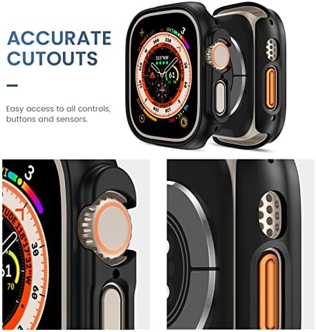 [4 опаковки] Аксесоари Tensea за Apple Watch Ultra Case 49 мм [Без защитно фолио за екрана], Защитен калъф за твърд PC iWatch,