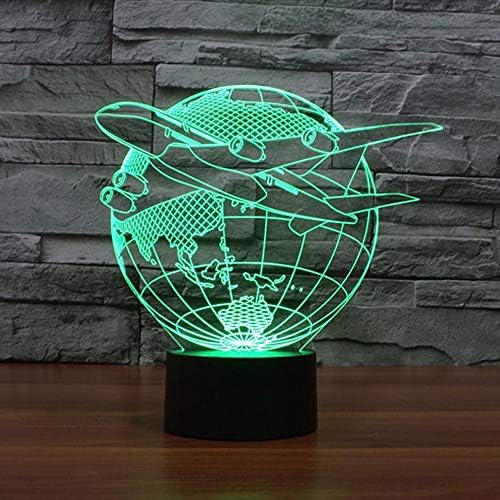 3D Led Настолна лампа Илюзия 7 Цвята Чанг Touch Улетающий от Азия лека нощ на Самолета и на Земята USB Настолна Лампа Акрилна 3D Led